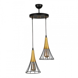 Φωτιστικό Οροφής Havana 216728 E27 24x24x85cm Black - Gold Megapap Μέταλλο