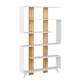 Βιβλιοθήκη Rain 215992 120x19,5x162cm White - Walnut Μελαμίνη