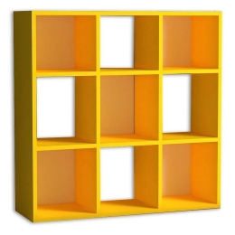 Βιβλιοθήκη Cube 117732 90x30x90cm Yellow Μελαμίνη