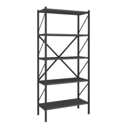 Βιβλιοθήκη Jocasta 212516 66x34x160cm Anthracite Μελαμίνη,Μέταλλο