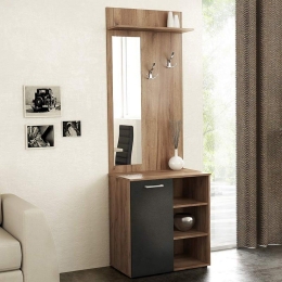 Έπιπλο Εισόδου Manuele 204629 Με Καθρέφτη 68x36x200cm Light Walnut - Anthracite