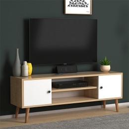 Έπιπλο Tηλεόρασης Parma 127271 120x30x40cm White - Oak Μελαμίνη