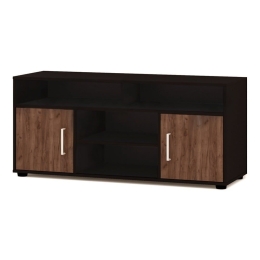 Έπιπλο Tηλεόρασης Flavio 211721 120x40x55cm Black - Light Walnut Μελαμίνη