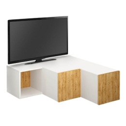 Έπιπλο Tηλεόρασης Γωνιακό Compact 214072 94,2x90,6x31,4cm White - Oak Μελαμίνη
