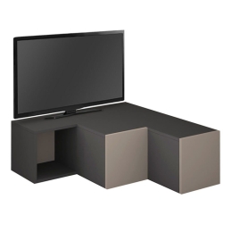 Έπιπλο Tηλεόρασης Γωνιακό Compact 214071 94,2x90,6x31,4cm Anthracite - Light Mocca Μελαμίνη