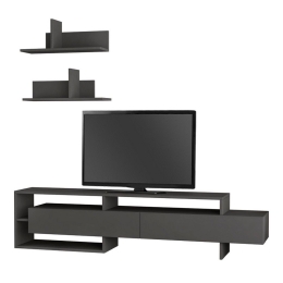 Έπιπλο Tηλεόρασης Gara 214143 180x29,8x42cm Anthracite Μελαμίνη
