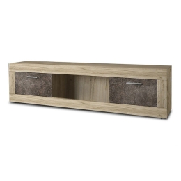 Έπιπλο Tηλεόρασης Desmond 206433 185x40x48cm Grey Oak - Dark Atelier Μελαμίνη