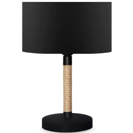 Φωτιστικό Επιτραπέζιο Jean 0123742 24x13x37cm 1xE27 60W Natural-Black Megapap Σχοινί,Ύφασμα