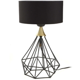 Φωτιστικό Επιτραπέζιο Sudene 0216733 27x27x43cm 1xE27 60W Black-Gold Megapap Μέταλλο,Ύφασμα