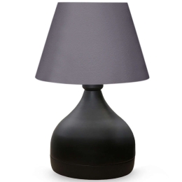 Φωτιστικό Επιτραπέζιο Hubert 0123713 22x14x32cm 1xE27 15W Grey-Black Megapap Μέταλλο,Ύφασμα