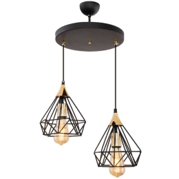 Φωτιστικό Οροφής Ademir 0124543 0124543 30x30x69cm 2xE27 60W Black-Gold Megapap Μέταλλο