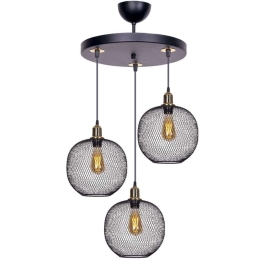Φωτιστικό Οροφής Amos 0207378 30x30x65cm 3xE27 60W Black-Gold Megapap Μέταλλο