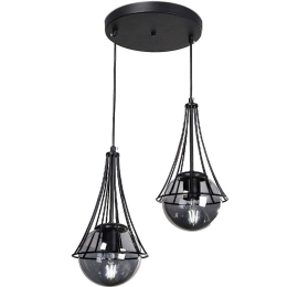Φωτιστικό Οροφής Chavi 0124517 40x40x80cm 2xE27 60W Black Megapap Μέταλλο