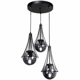 Φωτιστικό Οροφής Chavi 0124519 40x40x90cm 3xE27 60W Black Megapap Μέταλλο