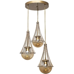 Φωτιστικό Οροφής Chavi 0124518 40x40x90cm 3xE27 60W Gold Megapap Μέταλλο