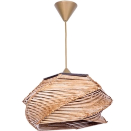 Φωτιστικό Οροφής Conall 0207369 35x35x65cm 1xE27 60W Natural Megapap Bamboo,Ξύλο