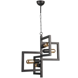 Φωτιστικό Οροφής Lucero 0189419 42x42x108cm 4xE27 60W Black Megapap Μέταλλο