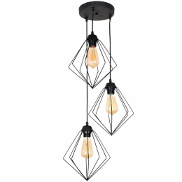 Φωτιστικό Οροφής Nura 0189402 21x21x70cm 3xE27 60W Black Megapap Μέταλλο