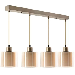 Φωτιστικό Οροφής - Ράγα Oriana 0124880 65x14x70cm 4xE27 60W Gold Megapap Μέταλλο,Γυαλί