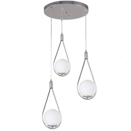 Φωτιστικό Οροφής Shemesh 0216711 40x40x120cm 3xE27 60W Silver-White Megapap Μέταλλο