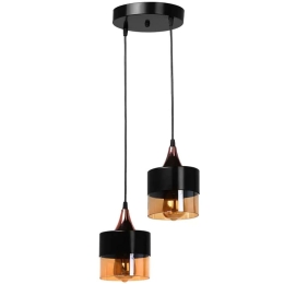 Φωτιστικό Οροφής Roxy 0124887 18x18x65cm 2xE27 60W Black Megapap Μέταλλο,Γυαλί