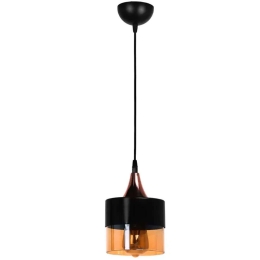 Φωτιστικό Οροφής Roxy 0124886 16x16x65cm 1xE27 60W Black Megapap Μέταλλο,Γυαλί