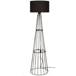 Φωτιστικό Δαπέδου Filip 0216774 34x34x123cm 1xE27 60W Black Megapap Μέταλλο,Ύφασμα