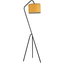 Φωτιστικό Δαπέδου Lester 0124928 30x20x165cm 1xE27 60W Black-Mustard Megapap Μέταλλο,Ύφασμα