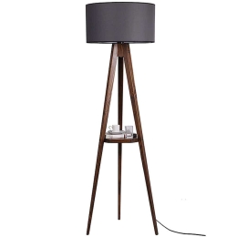 Φωτιστικό Δαπέδου Parry 0124921 45x24x153cm 1xE27 60W Walnut-Anthracite Megapap Ξύλο,Ύφασμα