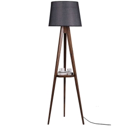 Φωτιστικό Δαπέδου Perry 0124918 45x31x160cm 1xE27 60W Walnut-Anthracite Megapap Ξύλο,Ύφασμα