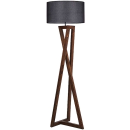 Φωτιστικό Δαπέδου Grace 0124915 45x34x150cm 1xE27 60W Walnut-Anthracite Megapap Ξύλο,Ύφασμα