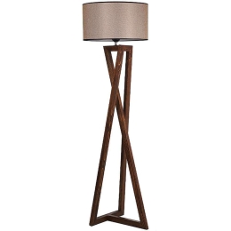 Φωτιστικό Δαπέδου Grace 0124906 45x34x150cm 1xE27 60W Walnut-Moca Megapap Ξύλο,Ύφασμα