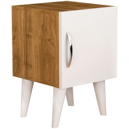 Κομοδίνο Bellini 0216059 35x37x55cm White-Walnut