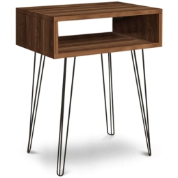 Κομοδίνο Fiona 0117661 55x35x58cm Walnut-Black