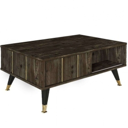 Τραπεζάκι Σαλονιού Agneta 0215963 90x60x40cm Black-Gold