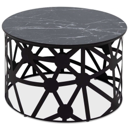 Τραπεζάκι Σαλονιού Eric Marble 0212163 60x60x37cm Black