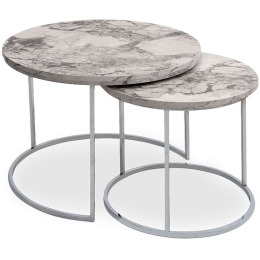 Ζιγκόν Stiller Marble (Σετ 2Τμχ) 0128472 79x79x47cm White-Silver