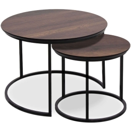 Ζιγκόν Gary (Σετ 2Τμχ) 0212164 65x65x44cm Walnut-Black