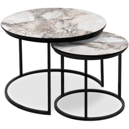 Ζιγκόν Gary Marble (Σετ 2Τμχ) 0216637 65x65x44cm Beige-Black