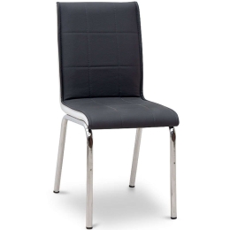Καρέκλα Τραπεζαρίας Pitt 0128479 39x51x88cm Grey-White Μέταλλο,Τεχνόδερμα