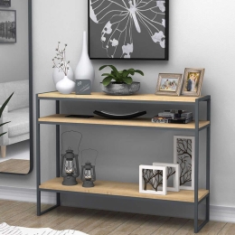 Κονσόλα New Smart 0192553 120x33x90cm Oak Μελαμίνη,Μέταλλο