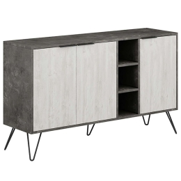 Μπουφές Clara 0213953 142x35,6x83cm White-Grey Μελαμίνη,Μέταλλο
