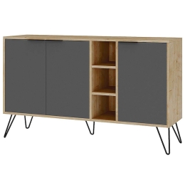 Μπουφές Clara 0207485 142x35,6x83cm Natural-Anthracite Μελαμίνη,Μέταλλο