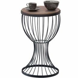 Τραπεζάκι Σαλονιού Βοηθητικό Aldora 0216775 35x35x58cm Black-Walnut