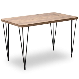Τραπέζι Roger 0212182 120x70x75cm Natural-Black Mdf,Μέταλλο