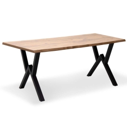 Τραπέζι Walter 0212166 140x80x75cm Natural-Black Mdf,Μέταλλο