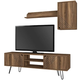 Σύνθεση Τηλεόρασης Norma 0212798 160x35x53cm Walnut