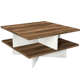 Τραπεζάκι Σαλονιού Hamton 0215958 60x60x32,6cm White-Walnut