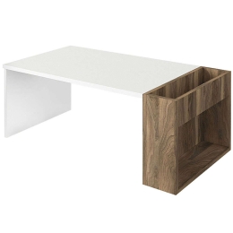 Τραπεζάκι Σαλονιού View 0215977 95x50x34cm White-Walnut