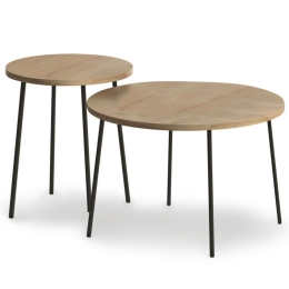Τραπεζάκια Σαλονιού Select (Σετ 2Τμχ) 0221441 60x60x47cm Oak